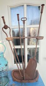 Gietijzer 4 delig hardstel, Huis en Inrichting, Haarden, Ophalen, Gebruikt, Vrijstaande haard, Houthaard