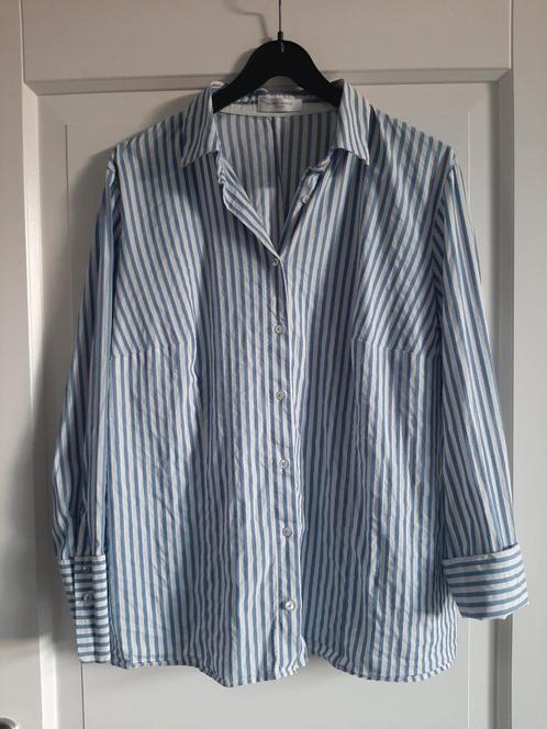 Gerry Weber blauw/wit gestreepte blouse maat 42/44/46, Kleding | Dames, Blouses en Tunieken, Zo goed als nieuw, Maat 42/44 (L)