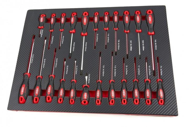 Schroevendraaierset / inlay / vulling voor gereedschapswagen, Auto diversen, Autogereedschap, Nieuw, Ophalen of Verzenden