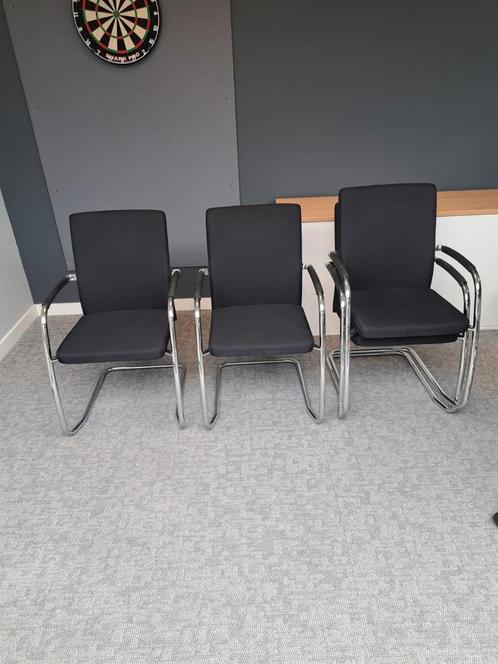 6 vergaderstoelen, Huis en Inrichting, Stoelen, Zo goed als nieuw, Vijf, Zes of meer stoelen, Stof, Zwart, Ophalen