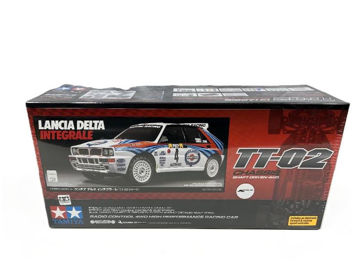 Tamiya 58570 1/10 RC Lancia Delta TT-02, Hobby en Vrije tijd, Modelbouw | Radiografisch | Auto's, Nieuw, Auto onroad, Elektro