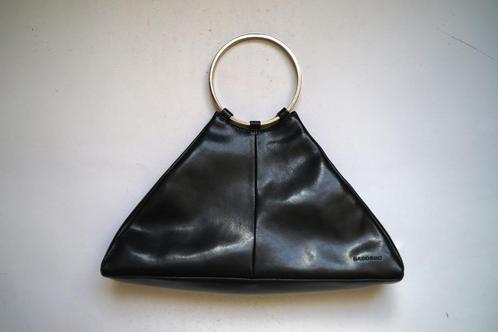 vintage claudio ferrici handtas zwart leer driehoek rond, Sieraden, Tassen en Uiterlijk, Tassen | Damestassen, Nieuw, Handtas
