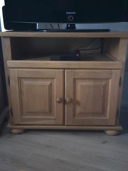 Blank eiken tv kastje, Huis en Inrichting, Kasten | Televisiemeubels, Gebruikt, Minder dan 100 cm, 50 tot 100 cm, 25 tot 50 cm