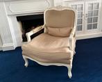 Stoel beige / wit  brocante landelijk comfortabel, Ophalen