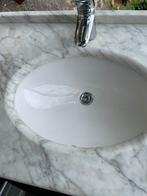 Wastafel met marmeren blad en Grohe kraan, Doe-het-zelf en Verbouw, Sanitair, Ophalen, Gebruikt, Rvs, Wastafel