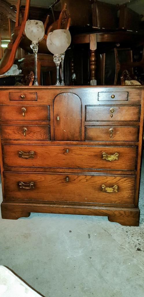 Antique eiken rac ladenkast, Huis en Inrichting, Kasten | Ladekasten, Zo goed als nieuw, Minder dan 100 cm, 50 tot 100 cm, 25 tot 50 cm