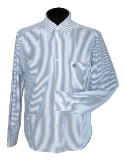 Breuer gestreept overhemd, shirt, blauw/wit Mt. L, Kleding | Heren, Overhemden, Zo goed als nieuw, Halswijdte 41/42 (L), Blauw