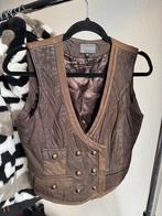 Vintage Y2K bruine leren gilet spencer, Bruin, Vintage, Vintage, Ophalen of Verzenden