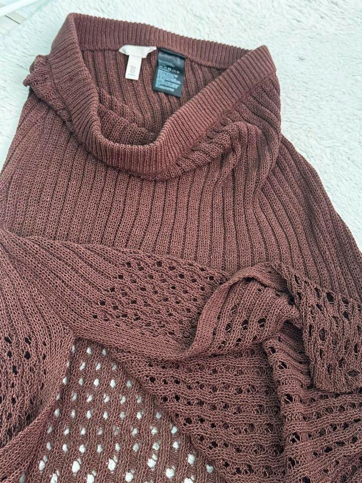 Bruine gebreide rok van H&M - Maat M, Kleding | Dames, Rokken, Zo goed als nieuw, Maat 38/40 (M), Bruin, Onder de knie, Ophalen of Verzenden