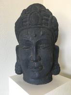 Zwart boeddhahoofd beeld - stijlvol en decoratief, Ophalen of Verzenden, Gebruikt