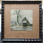 Authentiek Sneeuwlandschap Koningin Wilhelmina, Antiek en Kunst, Ophalen