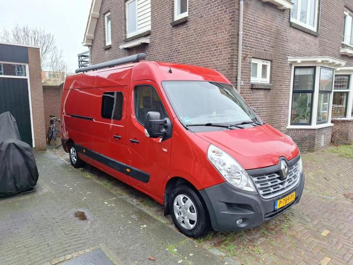 Rode Renault Master L3H2 te koop (camperkenteken), Caravans en Kamperen, Campers, Particulier, tot en met 3, Buscamper of Camperbus