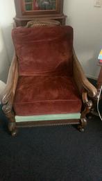 Unieke Houten fauteuil ready to go, Huis en Inrichting, Fauteuils, Ophalen, Gebruikt, Jaren 40/50, 75 tot 100 cm