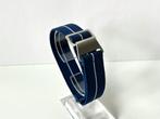 Elastische NATO Horlogeband 20mm Blauw/ Wit NIEUW, Ophalen of Verzenden, Nieuw, Blauw