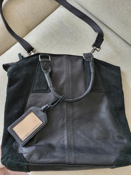 Cowboysbag Zwarte Leren Schoudertas, Sieraden, Tassen en Uiterlijk, Tassen | Damestassen, Zo goed als nieuw, Zwart, Ophalen of Verzenden