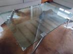 Modern Design Glazen salontafel Laurens Fisher, Huis en Inrichting, Tafels | Salontafels, Ophalen, Gebruikt, 50 tot 100 cm, Vierkant