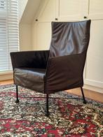 1x Montis CHARLY design fauteuil  donkerbruin leder, Ophalen, Montis, Gerard van den Berg, design, made in Holland, 75 tot 100 cm