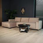 Hoekbank velvet champagne 270cm links nieuw, Huis en Inrichting, Banken | Bankstellen, Ophalen, 250 tot 300 cm, 125 tot 150 cm