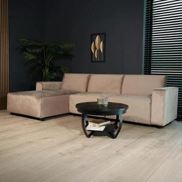 Hoekbank velvet champagne 270cm links nieuw beschikbaar voor biedingen