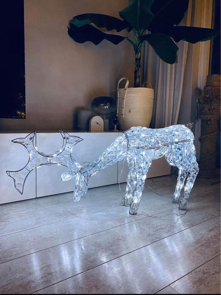 LED Rendier met Kristallen - Binnen/Buiten, Diversen, Kerst, Zo goed als nieuw, Ophalen