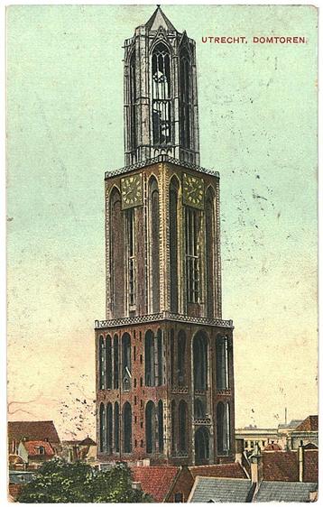 981751 Utrecht Dom Domtoren 1907 Gelopen met zegel Stempel  beschikbaar voor biedingen