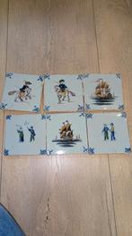 Antieke handgeschilderde tegeltjes, Antiek en Kunst, Antiek | Wandborden en Tegels, Ophalen of Verzenden
