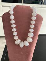 Witte chunky statement - kunststof- kralen ketting vintage, Sieraden, Tassen en Uiterlijk, Kettingen, Ophalen of Verzenden, Zo goed als nieuw