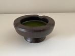 Vintage geglazuurde Fat Lava asbak/schaal op voet, Ophalen of Verzenden
