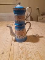 Franse gebloemde emaille koffiepot, Antiek en Kunst, Antiek | Emaille, Ophalen of Verzenden