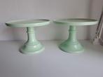 2x mint groene keramische taartschalen op voet Miss Etoile, Ophalen, Overige stijlen