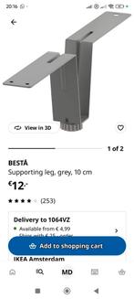 IKEA BESTA Poot - Grijs - 10 cm, Huis en Inrichting, Kasten | Buffetkasten, Ophalen, Zo goed als nieuw, 25 tot 50 cm, Minder dan 100 cm