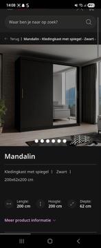 mooie zwarte kledingkast met grote spiegel., Ophalen of Verzenden, Zo goed als nieuw, 50 tot 75 cm, 200 cm of meer