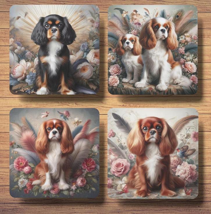 Cavalier Barok stijl onderzetters met houder, Huis en Inrichting, Woonaccessoires | Onderzetters, Nieuw, Glas of Kopje, Ophalen of Verzenden