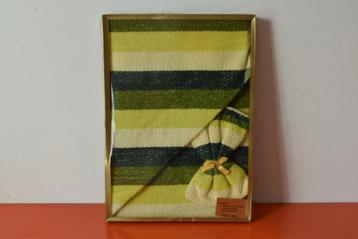 Retro vintage gestreepte jaren 70 badset - Handdoek, washand beschikbaar voor biedingen