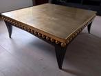 Salontafel goud met zwart 112x112 cm, Huis en Inrichting, Tafels | Salontafels, Ophalen, Gebruikt, 100 tot 150 cm, Vierkant
