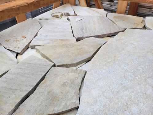 Nieuw Flagstones 13-25mm geel-bont, Tuin en Terras, Tegels en Klinkers, Nieuw, Overige typen, Natuursteen, Minder dan 5 m², Ophalen