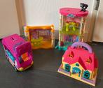 Polly Pocket, huisje, bus, winkel mall, vintage, Ophalen of Verzenden, Gebruikt