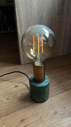 Tafellamp groen marmer, Huis en Inrichting, Lampen | Tafellampen, Ophalen of Verzenden, Zo goed als nieuw, Minder dan 50 cm