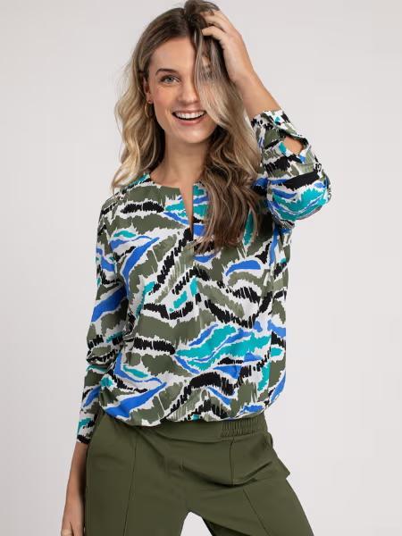 Studio anneloes camo blouse xxl army/zwart/emerald, Kleding | Dames, Blouses en Tunieken, Zo goed als nieuw, Maat 46/48 (XL) of groter