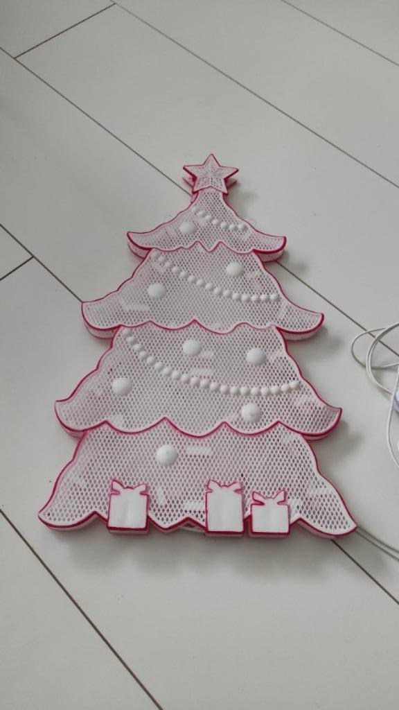 Vintage kerstverlichting silhouetteverlichting kerstboom wit, Diversen, Kerst, Gebruikt, Ophalen of Verzenden