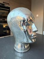 Mannelijke Etalagepop / Mannequin Hoofd Zilver kleurig, Verzamelen, Ophalen of Verzenden
