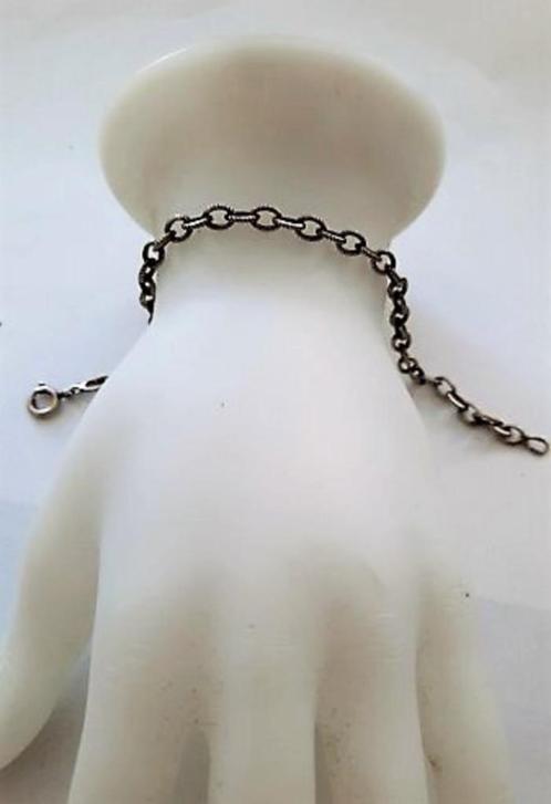 Zilveren armband met bewerkte ovale schakels, 925 BAS, Sieraden, Tassen en Uiterlijk, Armbanden, Zo goed als nieuw, Zilver, Zilver