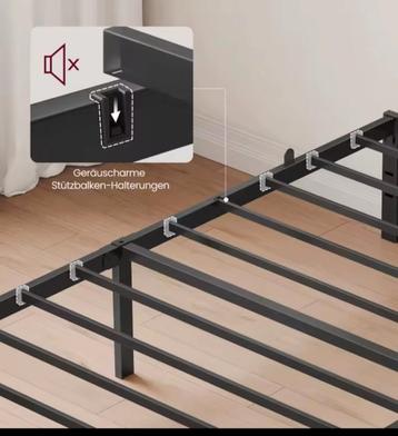 Nog maar paar maanden oude stalen bedframe met ikea matras - afbeelding 3