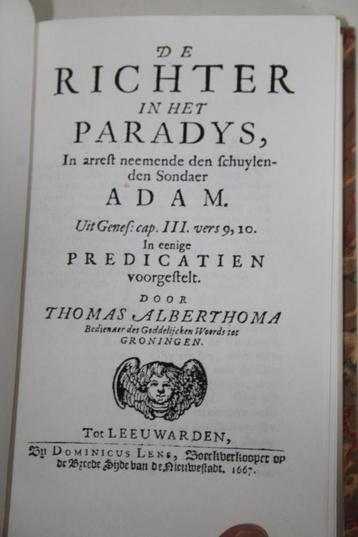 R. Alberthoma - De Richter in het Paradys (1667, reprint)  beschikbaar voor biedingen