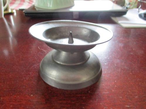 Tinnen kandelaar (gemerkt), Antiek en Kunst, Curiosa en Brocante, Ophalen of Verzenden