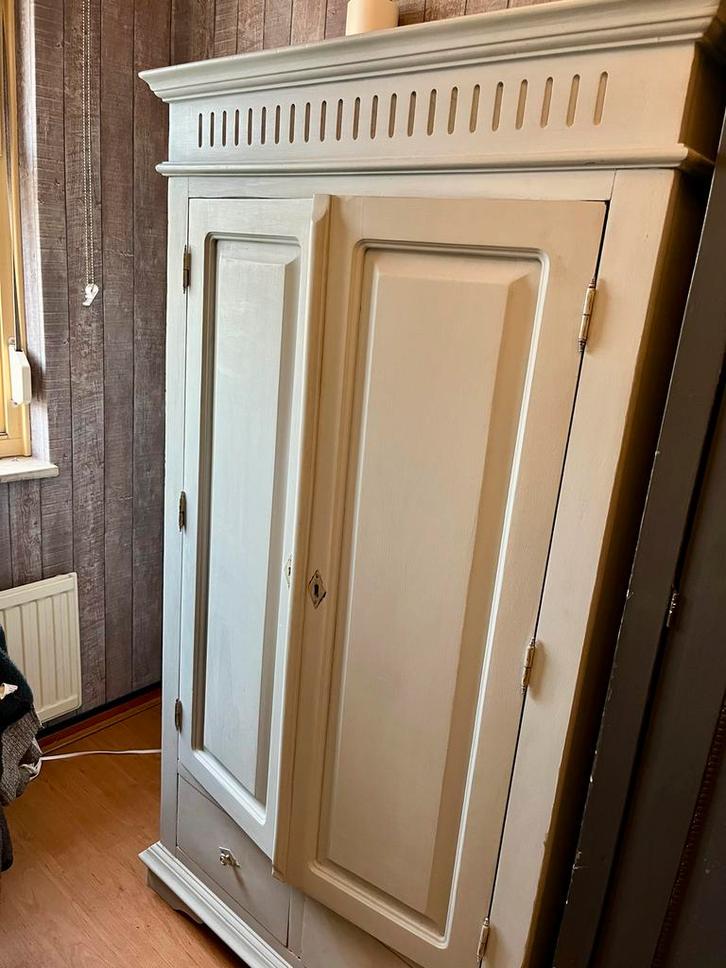 Lichtblauwe meidenkast - opgeknapt en uniek!, Huis en Inrichting, Kasten | Kledingkasten, Gebruikt, 150 tot 200 cm, 50 tot 100 cm