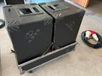 12” axys floor monitors in case prima staat, Ophalen of Verzenden, Zo goed als nieuw, Minder dan 500 watt