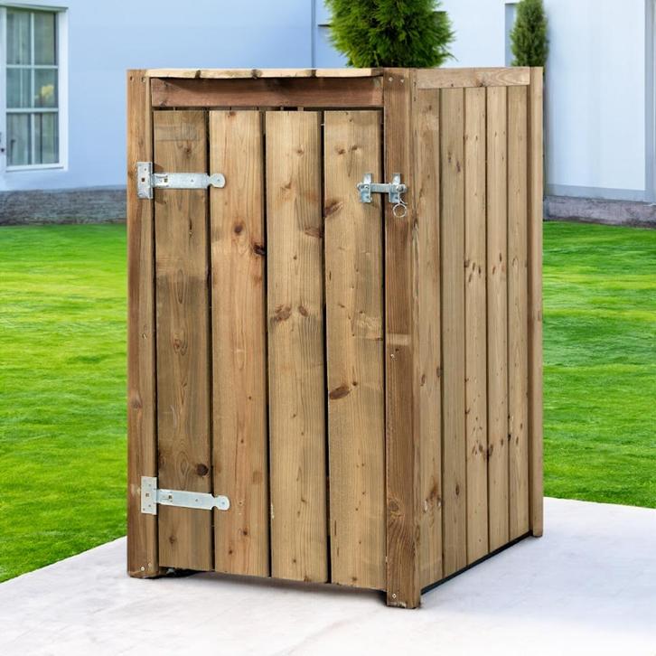 SHOWROOM UITVERKOOP! Houten kliko ombouw gemonteerd nog 1!, Tuin en Terras, Bergingen en Tuinkasten, Nieuw, Containerberging, Hout