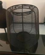 Grote zwart metalen kaars / waxinelichtje houder, Zwart, Ophalen of Verzenden, Zo goed als nieuw, Metaal