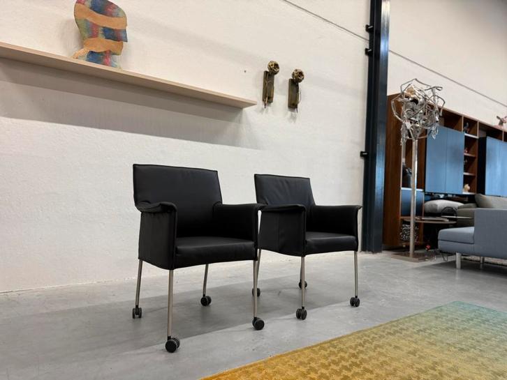 4 Nieuw Design On Stock Gola Eetkamerstoel Zwart Leer Stoel, Huis en Inrichting, Stoelen, Nieuw, Vier, Leer, Zwart, Ophalen of Verzenden